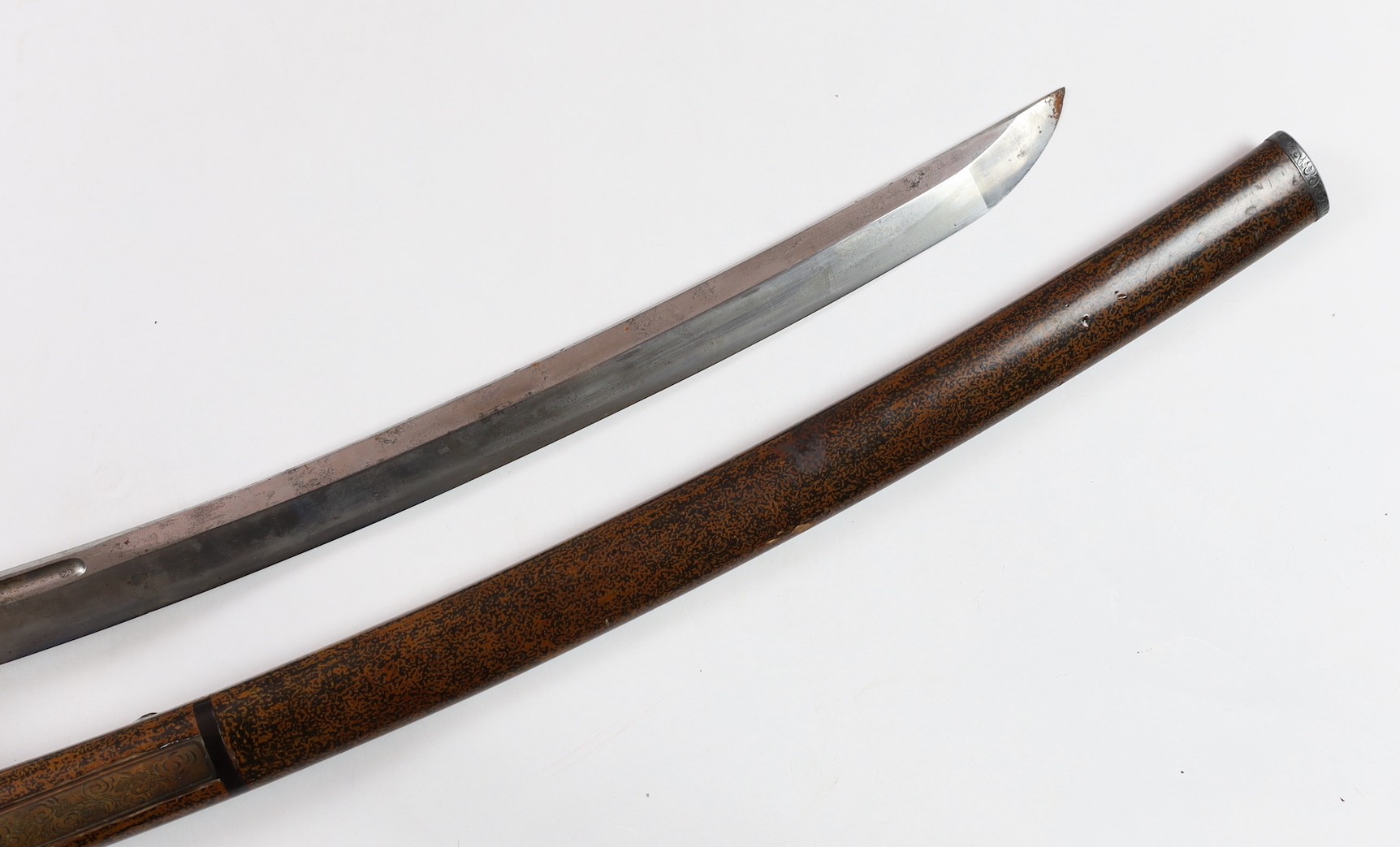 A Japanese wakizashi, the tang signed Yoshitake